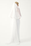 Strapless Pleated Chiffon Bridal Gown with Veil