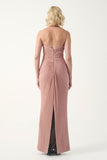 Strapless Pleated Chiffon Bridal Gown with Veil
