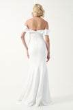 Off-Shoulder Ruffle Draped Gown