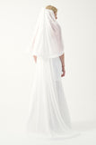 Strapless Draped Pleated Mermaid Gown with veil