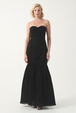 Strapless Draped Pleated Mermaid Gown with veil