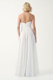 Strapless Draped Bodice long A line Gown