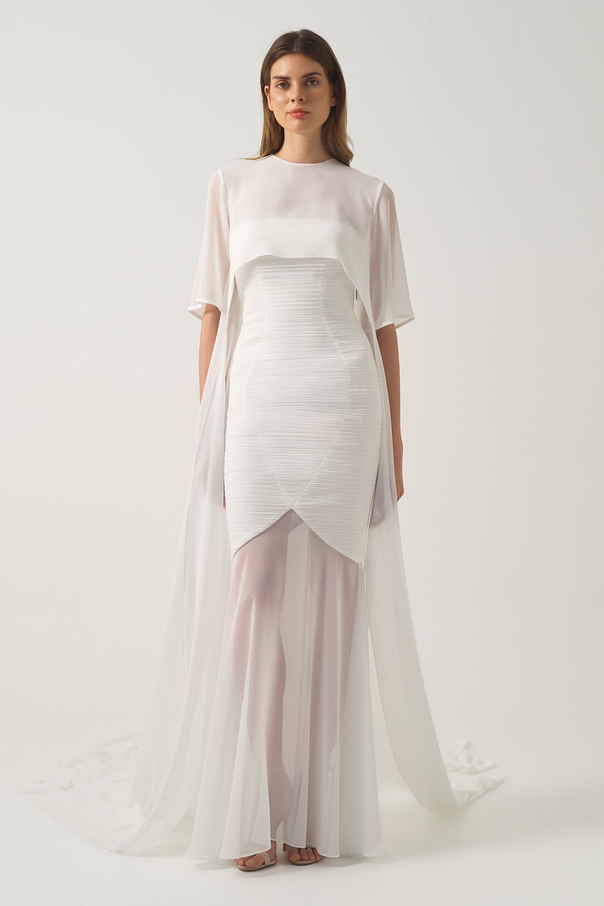 Sheer Layered Cape Elegance