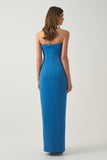 Strapless Pleated Long Dress