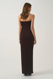 Strapless Pleated Long Dress