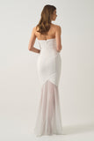 Strapless Dress With Sheer Skirt Detail