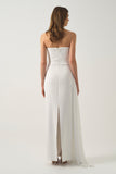 Asymmetrical Draped Strapless Dress