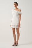 One-Shoulder Mini Dress with Ruffle  Details