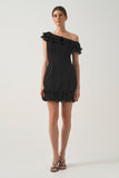 One-Shoulder Mini Dress with Ruffle  Details