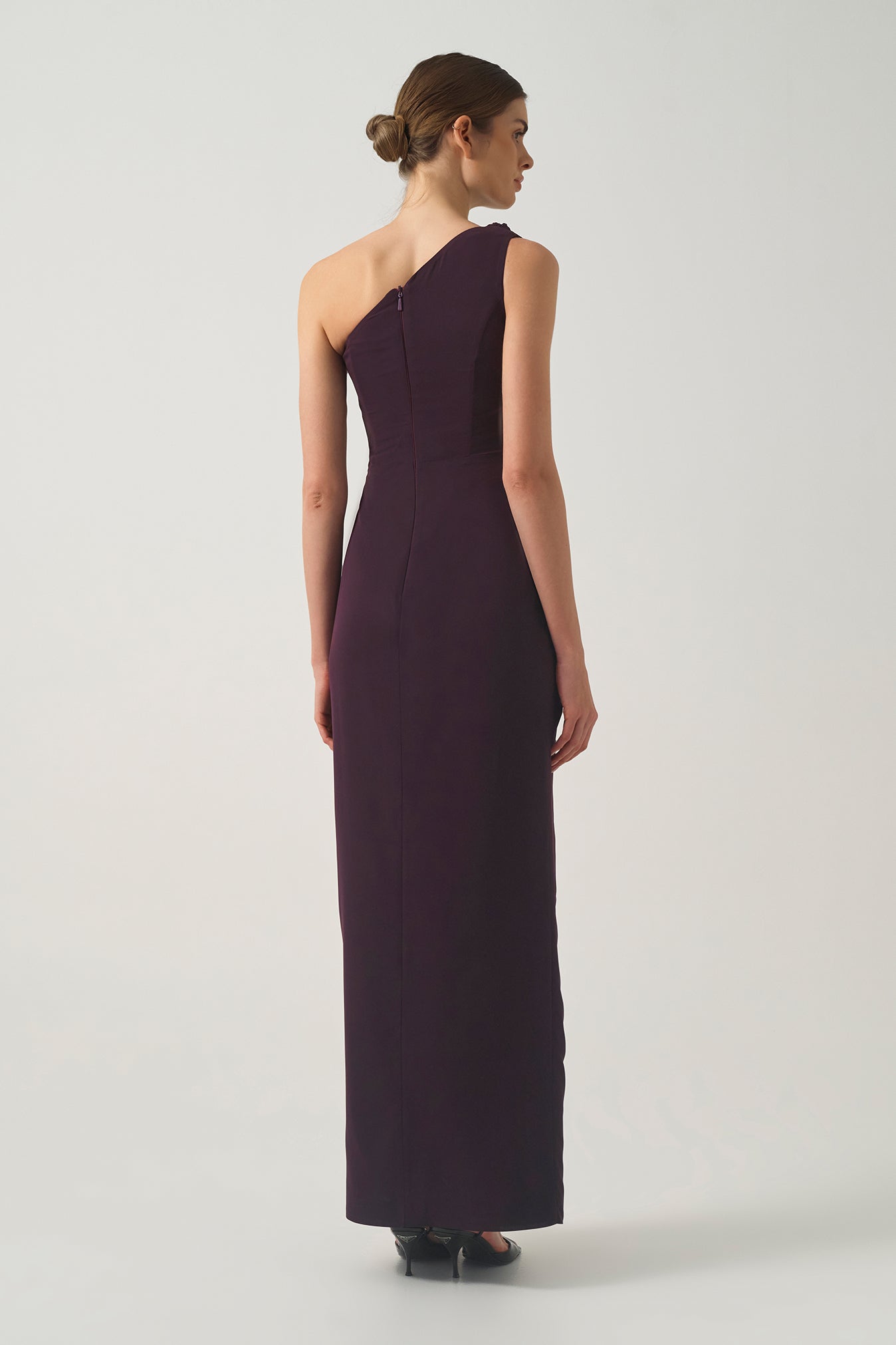 One-Shoulder Pleated Long Dress John Paul Ataker One-Shoulder Pleated Long Dress John Paul Ataker