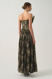 Asymmetric Draped Leopard Long Dress