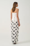 Strapless Long Dress with Peplum  Detail