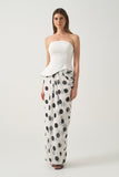 Strapless Long Dress with Peplum  Detail
