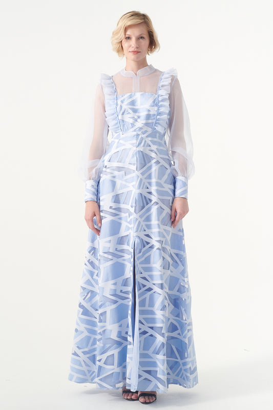 Ruffled Jacquard Dress