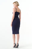Metallic Yarn Detailed Stretch Jacquard Knit Short Dress