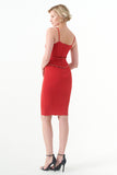Metallic Yarn Detailed Stretch Jacquard Knit Short Dress