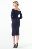 Metallic Yarn Detailed Stretch Jacquard Knit Short Dress