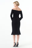 Metallic Yarn Detailed Stretch Jacquard Knit Short Dress