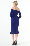 Metallic Yarn Detailed Stretch Jacquard Knit Short Dress