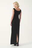 Sleeveless Column Gown with Draped Neckline