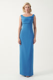 Sleeveless Column Gown with Draped Neckline