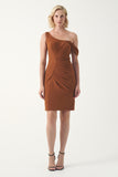 One-Shoulder Draped Mini Dress