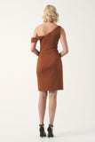 One-Shoulder Draped Mini Dress