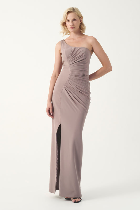 One-Shoulder Draped Gown
