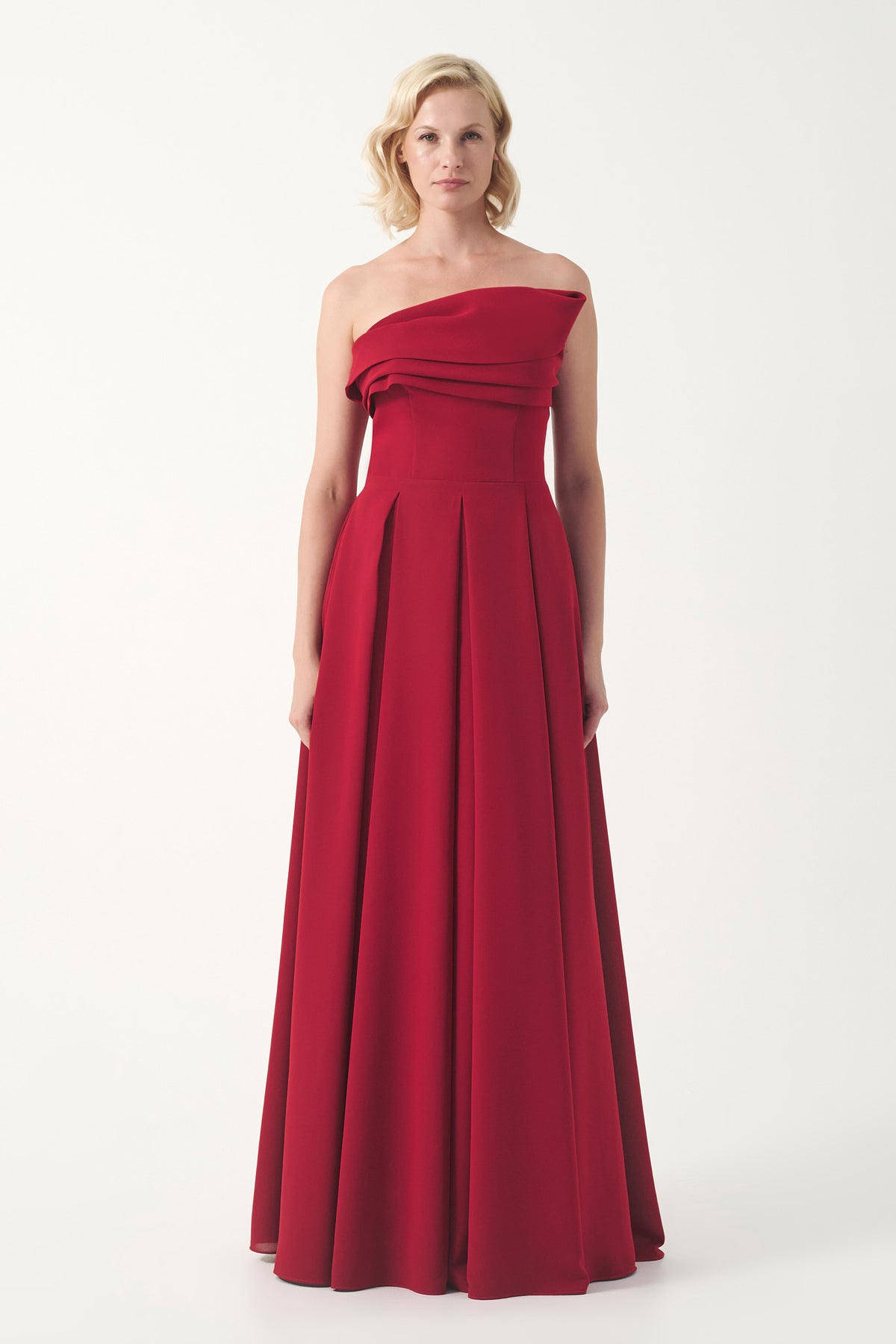 Asymmetric Draped Long Dress