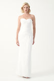 Strapless Pleated Chiffon Bridal Gown with Veil