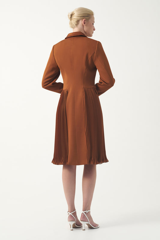 Pleated Charm Coat Dress