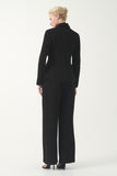 Fluid Tailored Suit with Scarf Collar