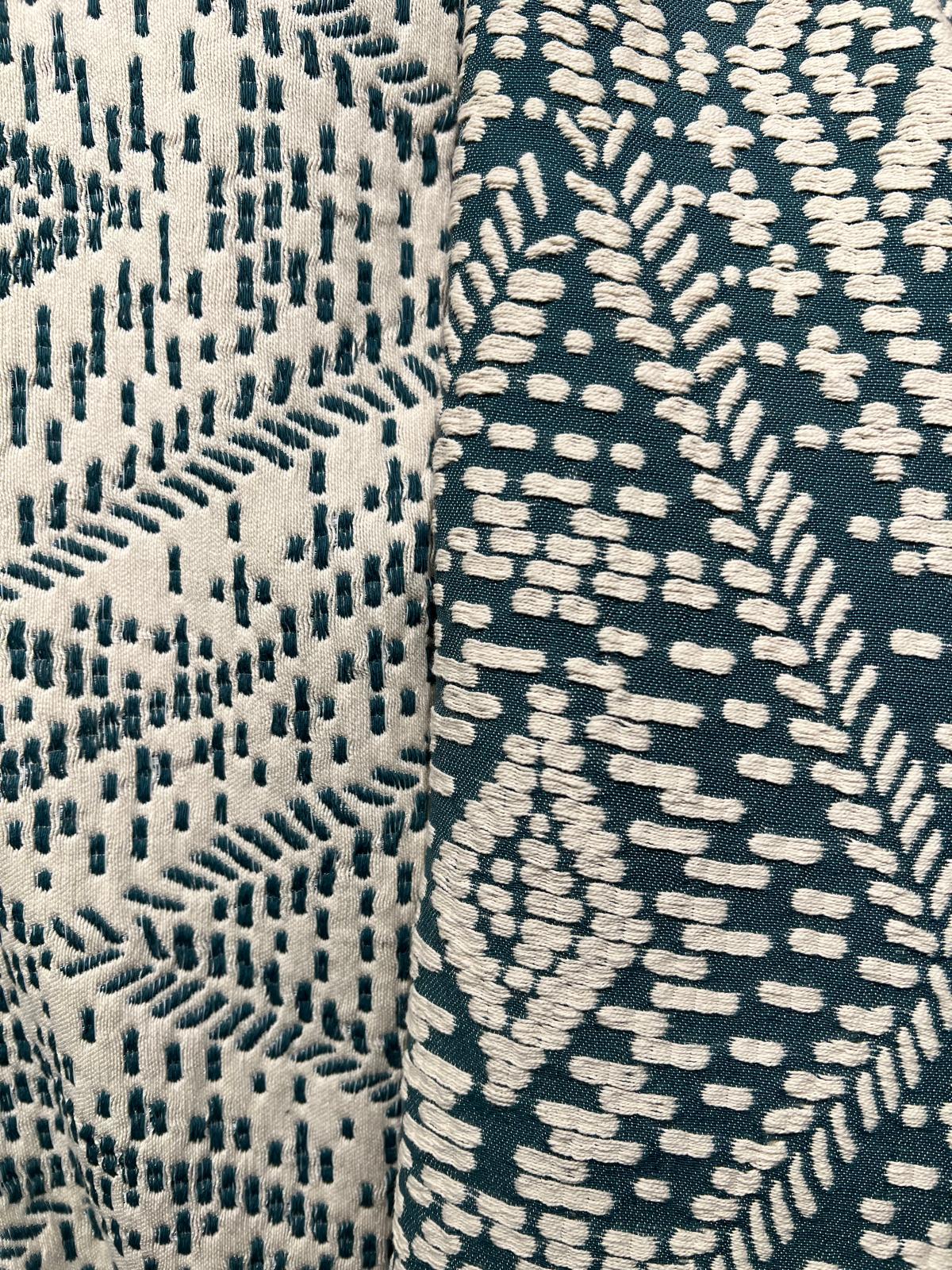 Blue and White Striped Upholstery