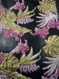 Multi-Color Floral Pattern Burnout Brocade