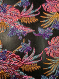 Multi-Color Floral Pattern Burnout Brocade