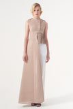 Sleeveless Asymmetri Pleated Cotton Twill Top