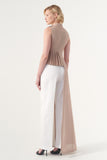 Sleeveless Asymmetri Pleated Cotton Twill Top