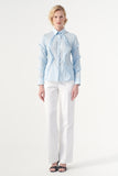 Assymetric Ruffled Poplin Shirt