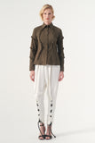 Assymetric Ruffled Poplin Shirt