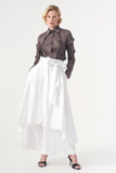 Assymetric Ruffled Poplin Shirt