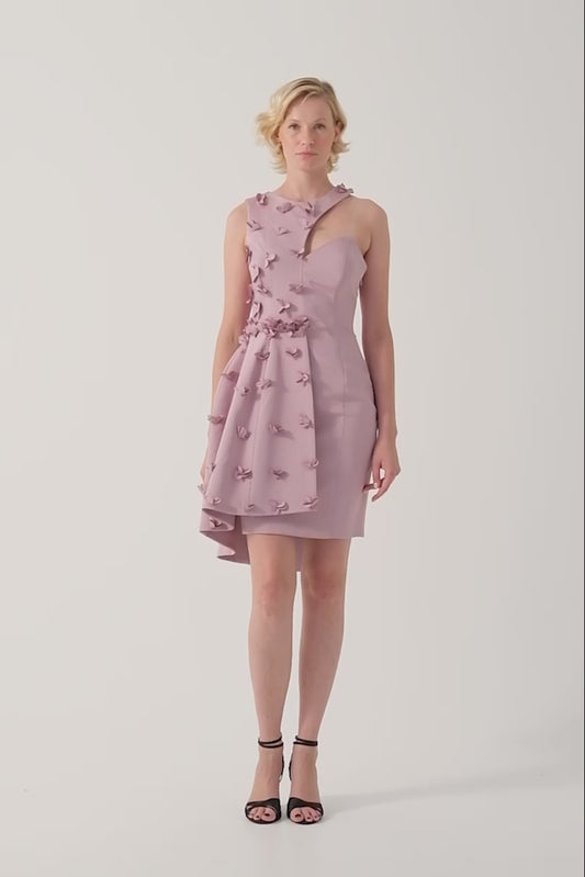 Flower Detailed Short Dress