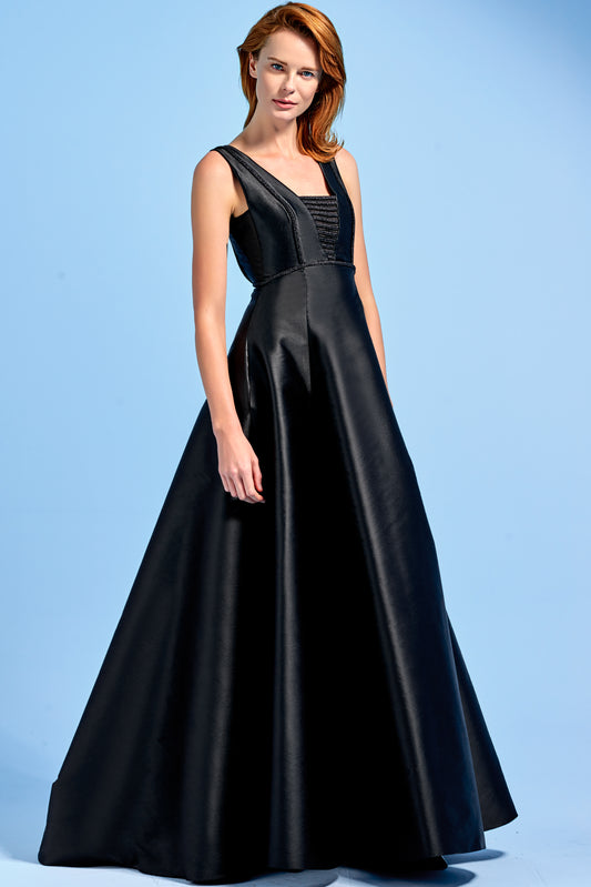 Metallic Cord Detailed Taffete Gown