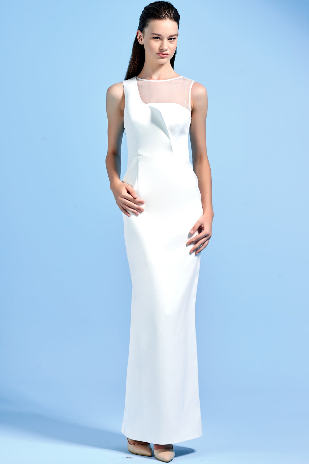 Organza Detailed Long Dress