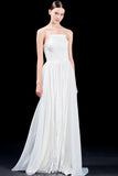 Strapless Taffeta and Organza Long Dress