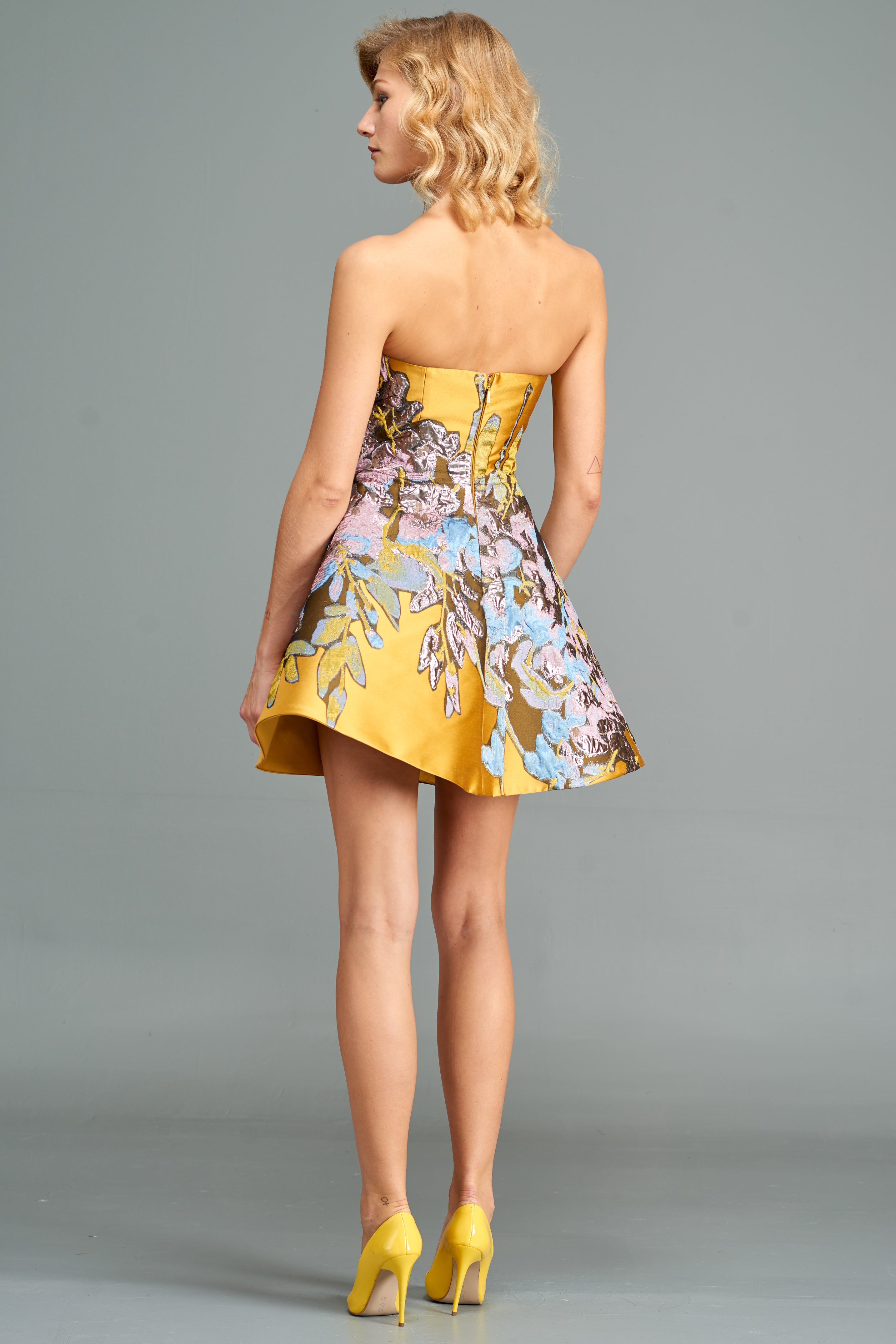flower applique mini dress VRM111 SATIN FLOWER APPLIQUE MINI Viktor&Rolf