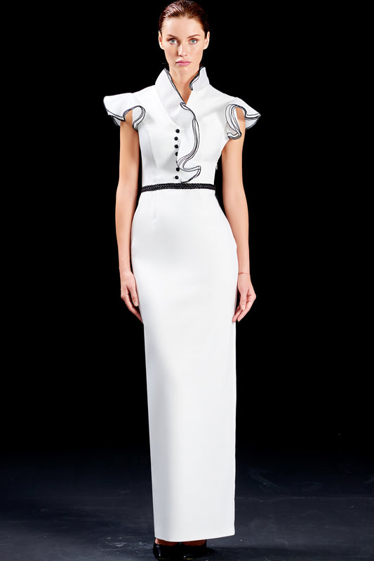 Organza Structured Long Dress