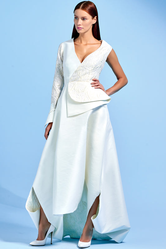 Structured Jacquard Gown