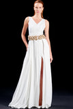 Viscose Jacquard V Neck Long Dress