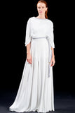 Metallic Knotted Cord Detailed Viscose Satin Long Dress