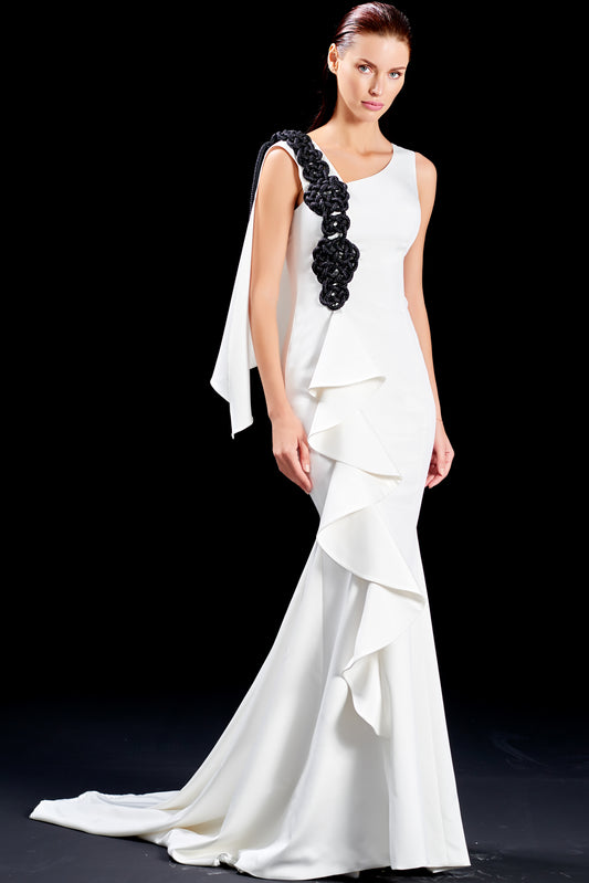 Metallic Knotted Cord Detailed Dress